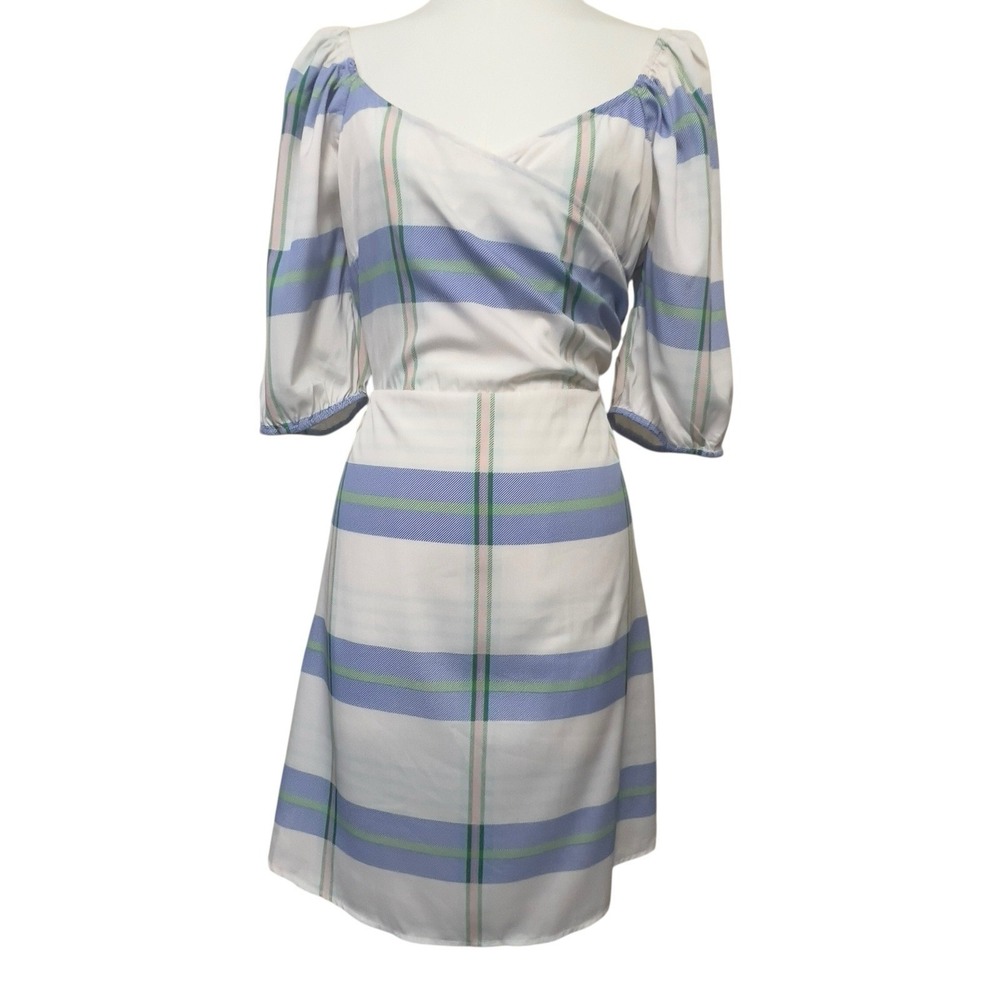 Vero Moda Henna V-Neck Short Dress Summer‎ Plaid Size Medium Short Sleeve NEW